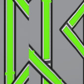 Green Geo Gray Tapete (Naht)