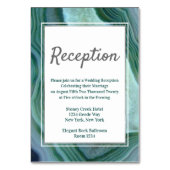 Green Geode Agate Empfang Unterkunft Tischnummer (Vorderseite)