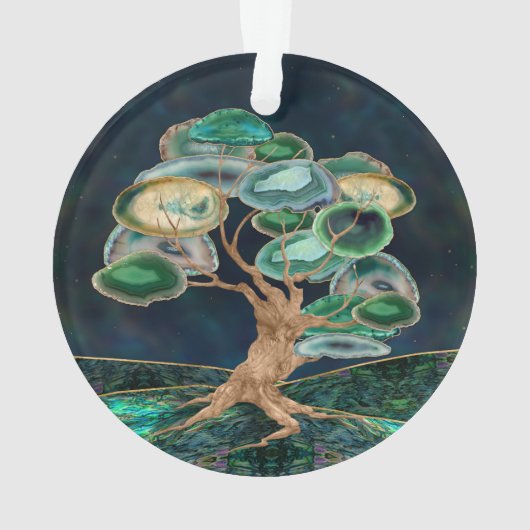 Green Geodes Tree Ornament (Rückseite)
