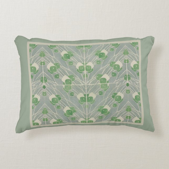 Green Geometric 1915 Hannah Borger Overbeck Dekokissen (Vorderseite)