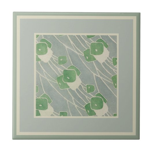 Green Geometric 1915 Hannah Borger Overbeck Fliese (Vorderseite)