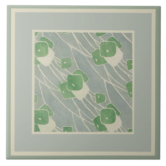 Green Geometric 1915 Hannah Borger Overbeck Fliese (Vorderseite)