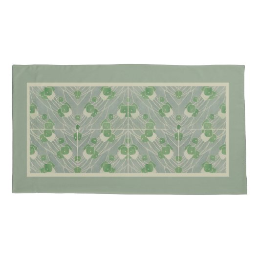 Green Geometric 1915 Hannah Borger Overbeck Kissenbezug (Rückseite)