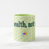 Green Geometric Bold "Tax Wealth, not Work" Tasse (Zentrum)