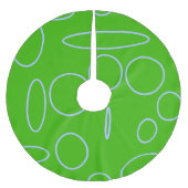 Green Geometric Circles Loops Weihnachtsbaumrock Polyester Weihnachtsbaumdecke (Vorderseite)