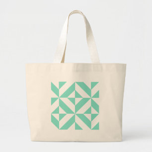 Green Geometric Deko Cube Muster Jumbo Stoffbeutel
