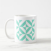 Green Geometric Deko Cube Muster Kaffeetasse (Links)