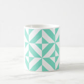 Green Geometric Deko Cube Muster Kaffeetasse (Mittel)