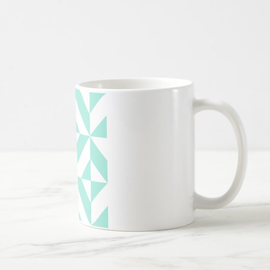 Green Geometric Deko Cube Muster Kaffeetasse (Rechts)