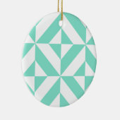 Green Geometric Deko Cube Muster Keramik Ornament (Rechts)