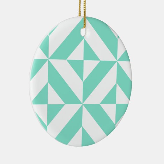 Green Geometric Deko Cube Muster Keramik Ornament (Rechts)