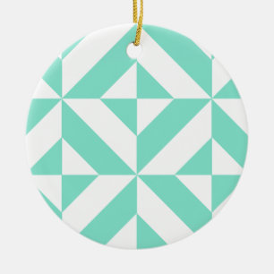 Green Geometric Deko Cube Muster Keramik Ornament