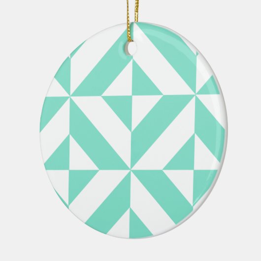 Green Geometric Deko Cube Muster Keramik Ornament (Links)