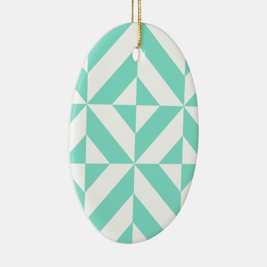 Green Geometric Deko Cube Muster Keramikornament (Rechts)