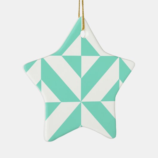 Green Geometric Deko Cube Muster Keramikornament (Rechts)