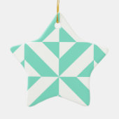 Green Geometric Deko Cube Muster Keramikornament (Vorne)