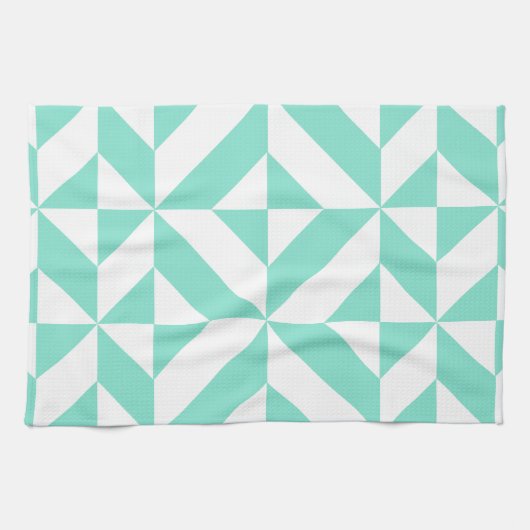 Green Geometric Deko Cube Muster Küchentuch (Horizontal)