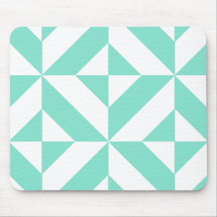 Green Geometric Deko Cube Muster Mousepad