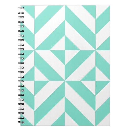Green Geometric Deko Cube Muster Notizblock (Vorderseite)