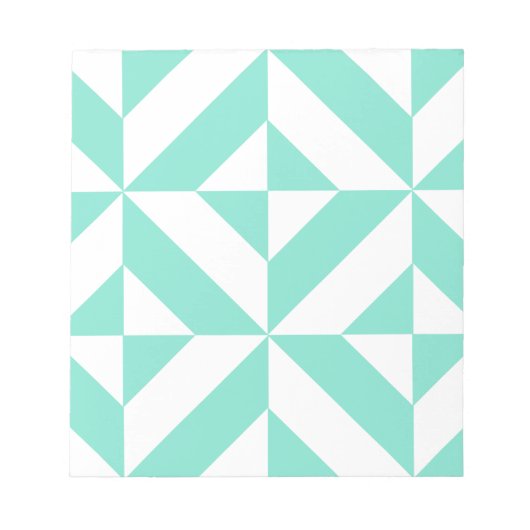 Green Geometric Deko Cube Muster Notizblock (Vorderseite)