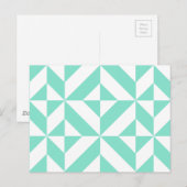 Green Geometric Deko Cube Muster Postkarte (Vorne/Hinten)