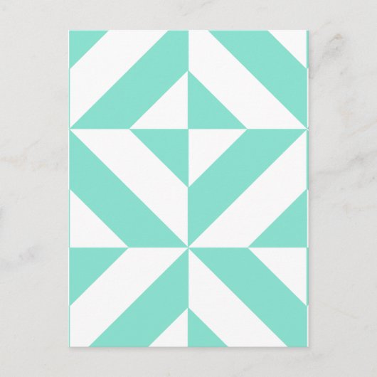 Green Geometric Deko Cube Muster Postkarte (Vorderseite)