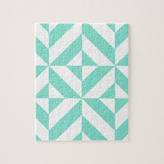 Green Geometric Deko Cube Muster Puzzle (Vertikal)