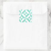 Green Geometric Deko Cube Muster Quadratischer Aufkleber (Tasche)
