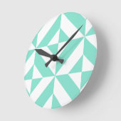 Green Geometric Deko Cube Muster Runde Wanduhr (Winkel)