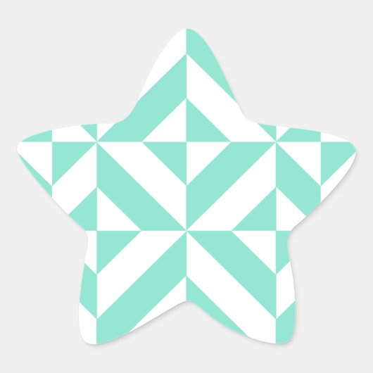 Green Geometric Deko Cube Muster Stern-Aufkleber (Vorderseite)
