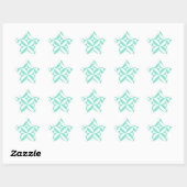 Green Geometric Deko Cube Muster Stern-Aufkleber (Blatt)