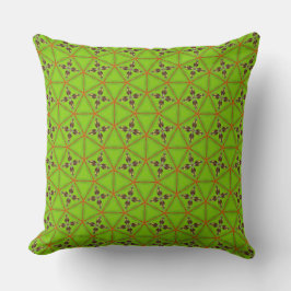 Green Geometric Floral Pattern Throw Pillow Kissen