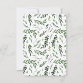 Green geometric frame leafy Hochzeitskarte RSVP Karte (Rückseite)