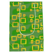 Green Geometric Gift Bag Mittlere Geschenktüte (Rückseite)