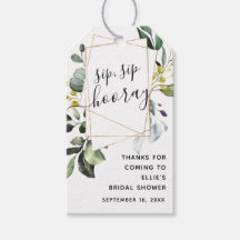 Green Geometric Gold Sip Hooray Brautparty