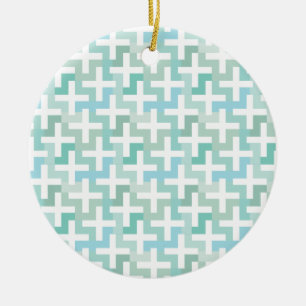 Green Geometric Keramik Ornament