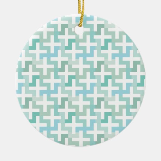 Green Geometric Keramik Ornament (Vorne)