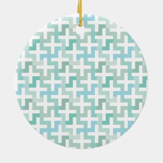 Green Geometric Keramik Ornament (Hinten)