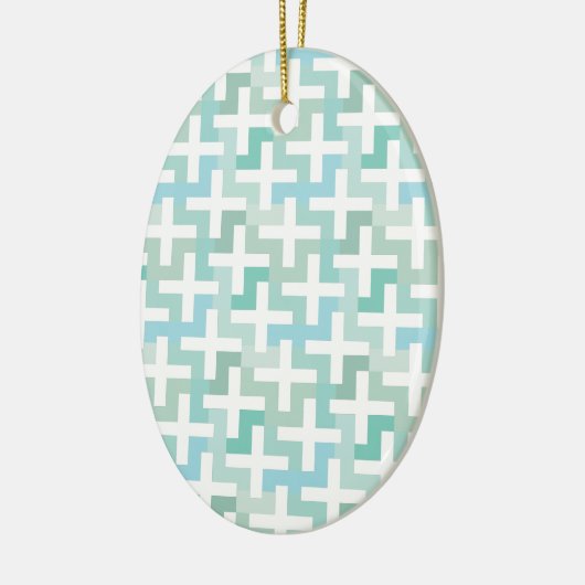 Green Geometric Keramikornament (Links)