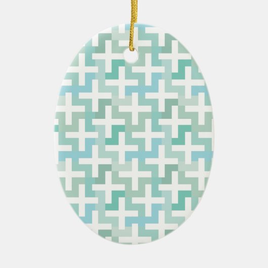 Green Geometric Keramikornament (Vorne)