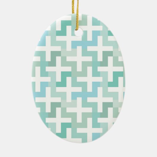 Green Geometric Keramikornament (Hinten)