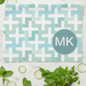 Green Geometric Küchentuch (Gefaltet)