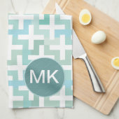 Green Geometric Küchentuch (Viertel Falte)