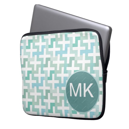 Green Geometric Laptopschutzhülle (Vorderseite Links)