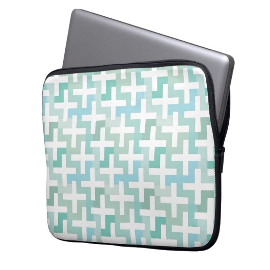 Green Geometric Laptopschutzhülle (Vorderseite Links)