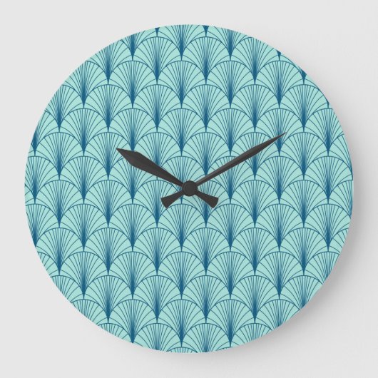 Green Geometric: Lüftermuster. Große Wanduhr (Vorderseite)