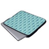 Green Geometric: Lüftermuster. Laptopschutzhülle (Vorne Knopf)