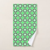 Green geometric mandala pattern badhandtuch set (Handtuch)