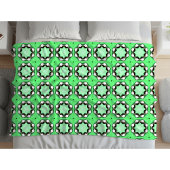 Green geometric mandala pattern fleecedecke
