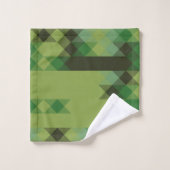 green geometric pattern badhandtuch set (Waschlappen)